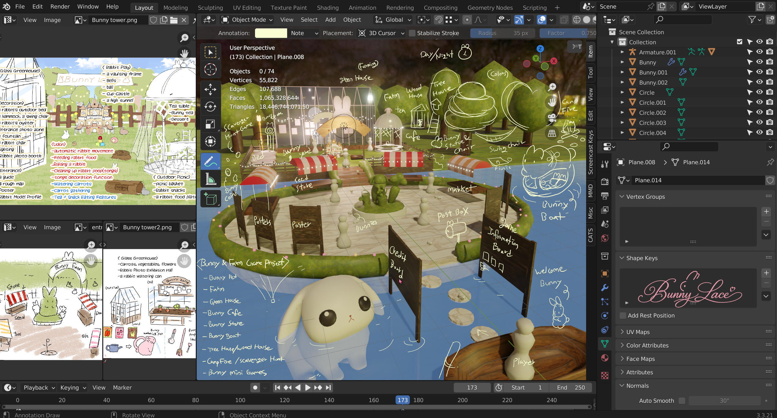 게임 디자인 구상도, 맵 3D 모델링 작업 2026-4-8